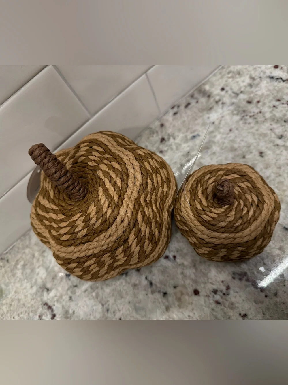 Threshold Fall Decor: Medium & Small Woven Pumpkin Decor Set - Both NWT